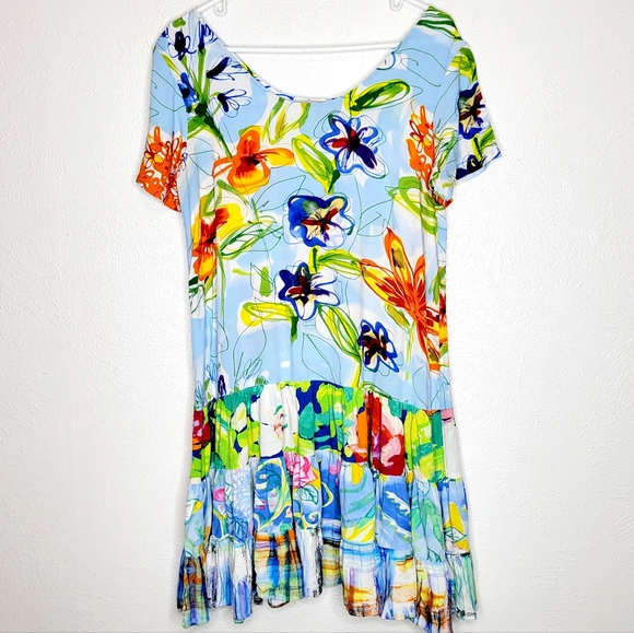 Jams World Dresses Jams World Hattie Dress Blue And Orange Floral